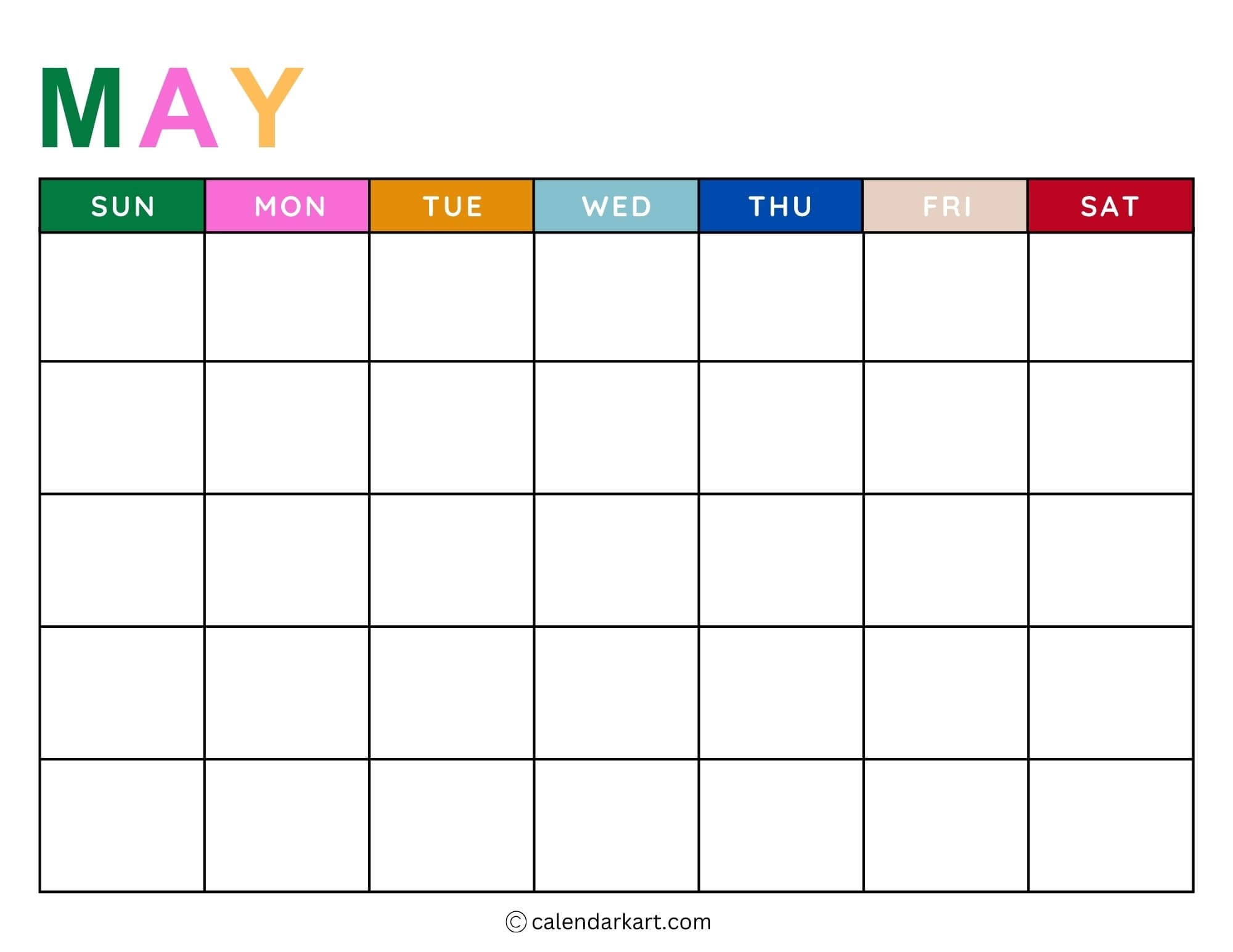 Printable Monthly Weekly And Yearly Blank Calendar Templates