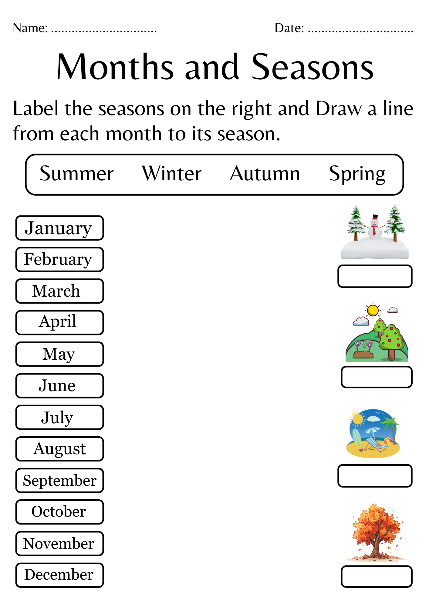 Printable Months Of The Year Worksheets Printable Months Of The Year Worksheets