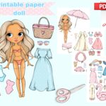 Printable Paper Doll Summer Blythe With Clothes Digital PDF Girly Busy Book Activity Dress Up Cut Out Doll Fashion Girl Template DIY Etsy