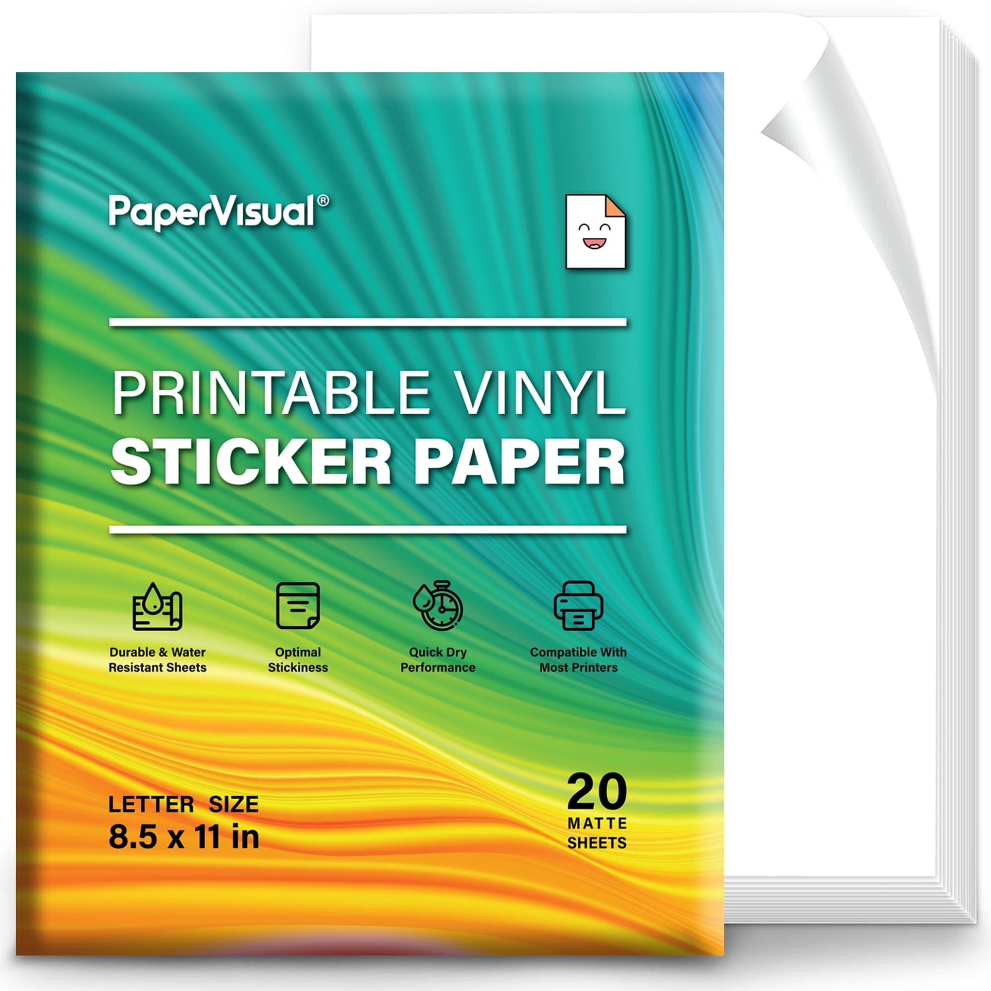 Printable Permanent Vinyl Paper 20 Sticker Sheets For Printer Matte White EBay