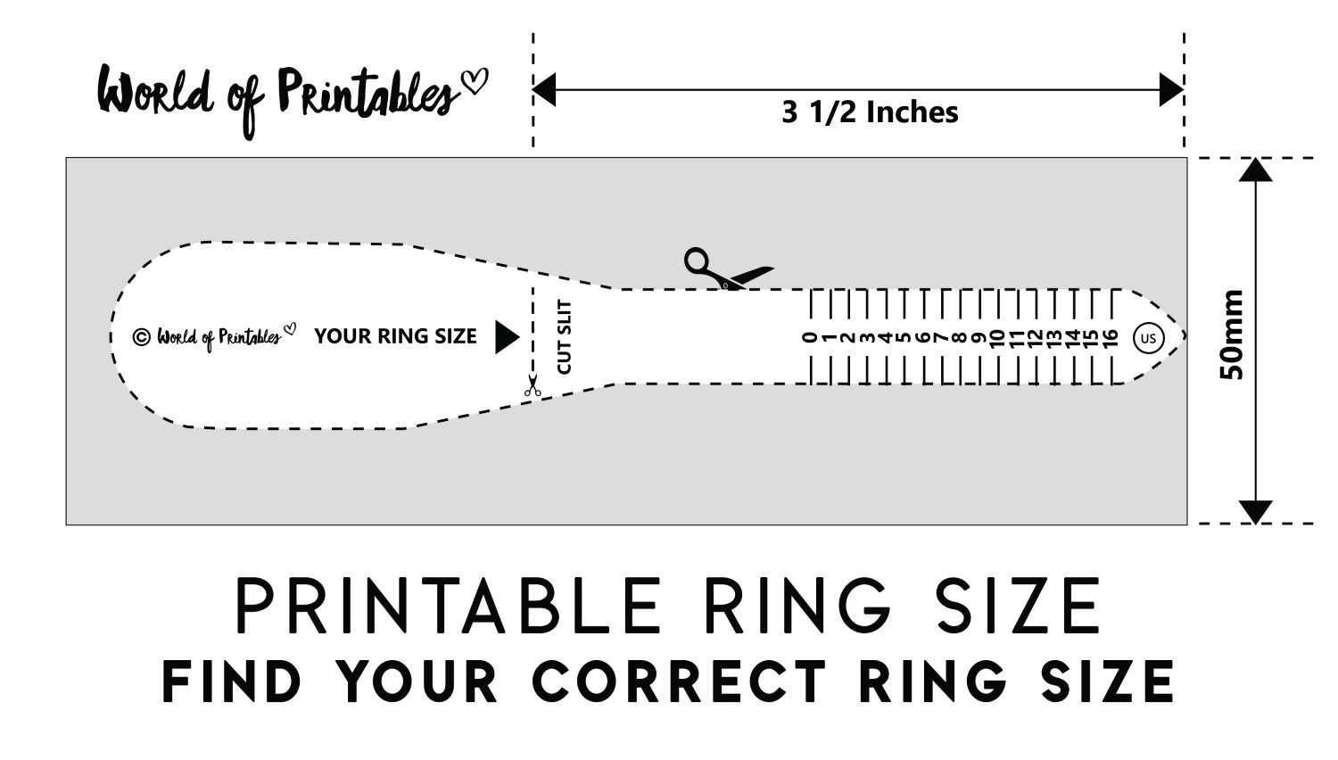 Printable Ring Size Chart Find Your Ring Size Easy World Of Printable Ring Size Chart Find Your Ring Size Easy World Of