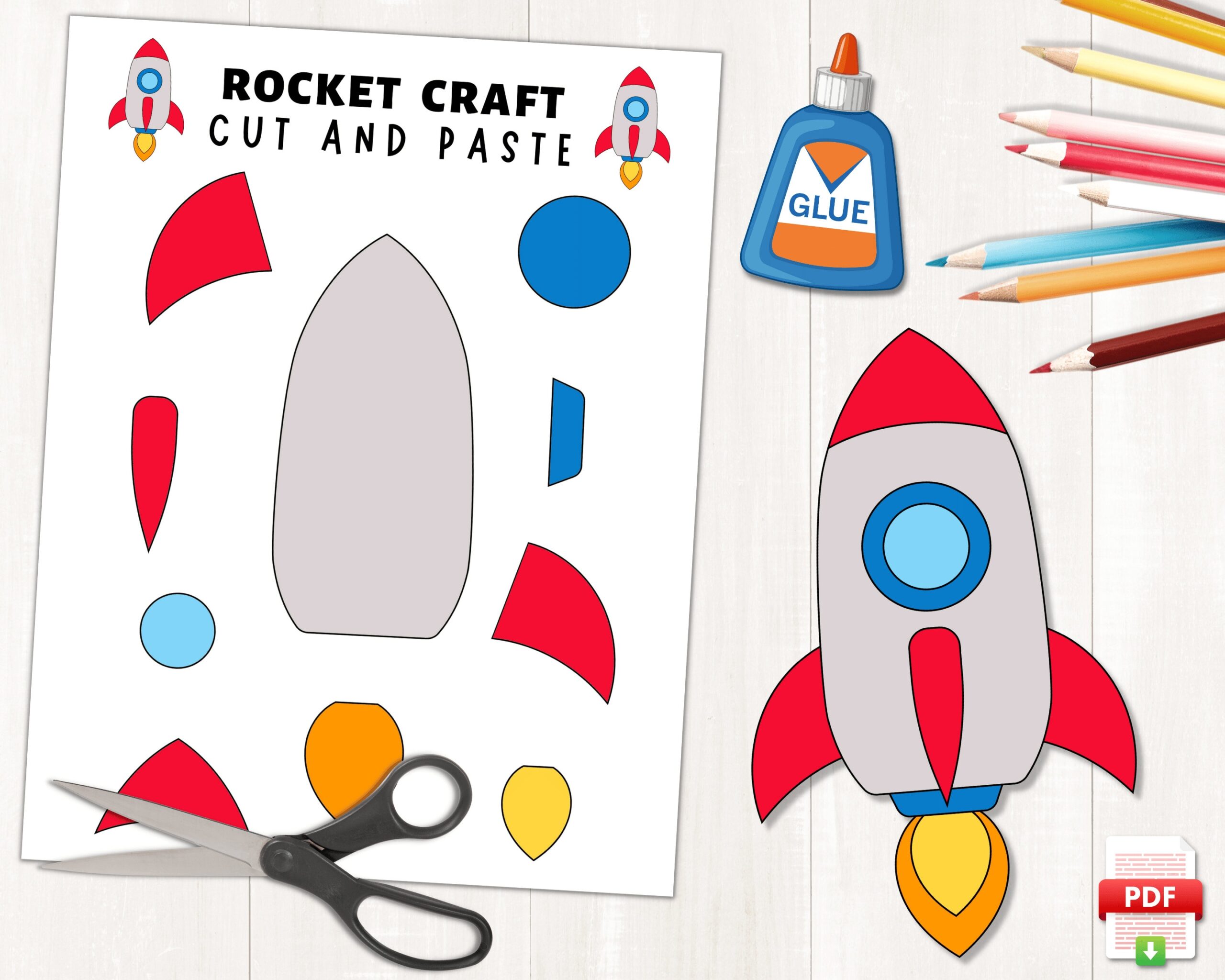 Free Printable Rocket Ship Template