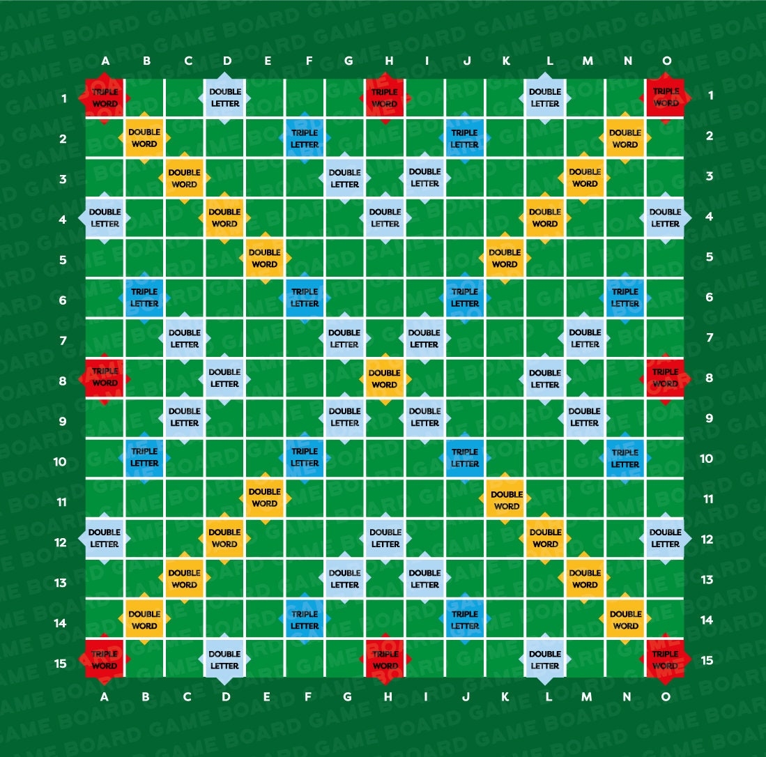 Printable Scrabble Board Word Game DIGITAL ART For Game Room Playroom Game Night Invite Wedding Etsy