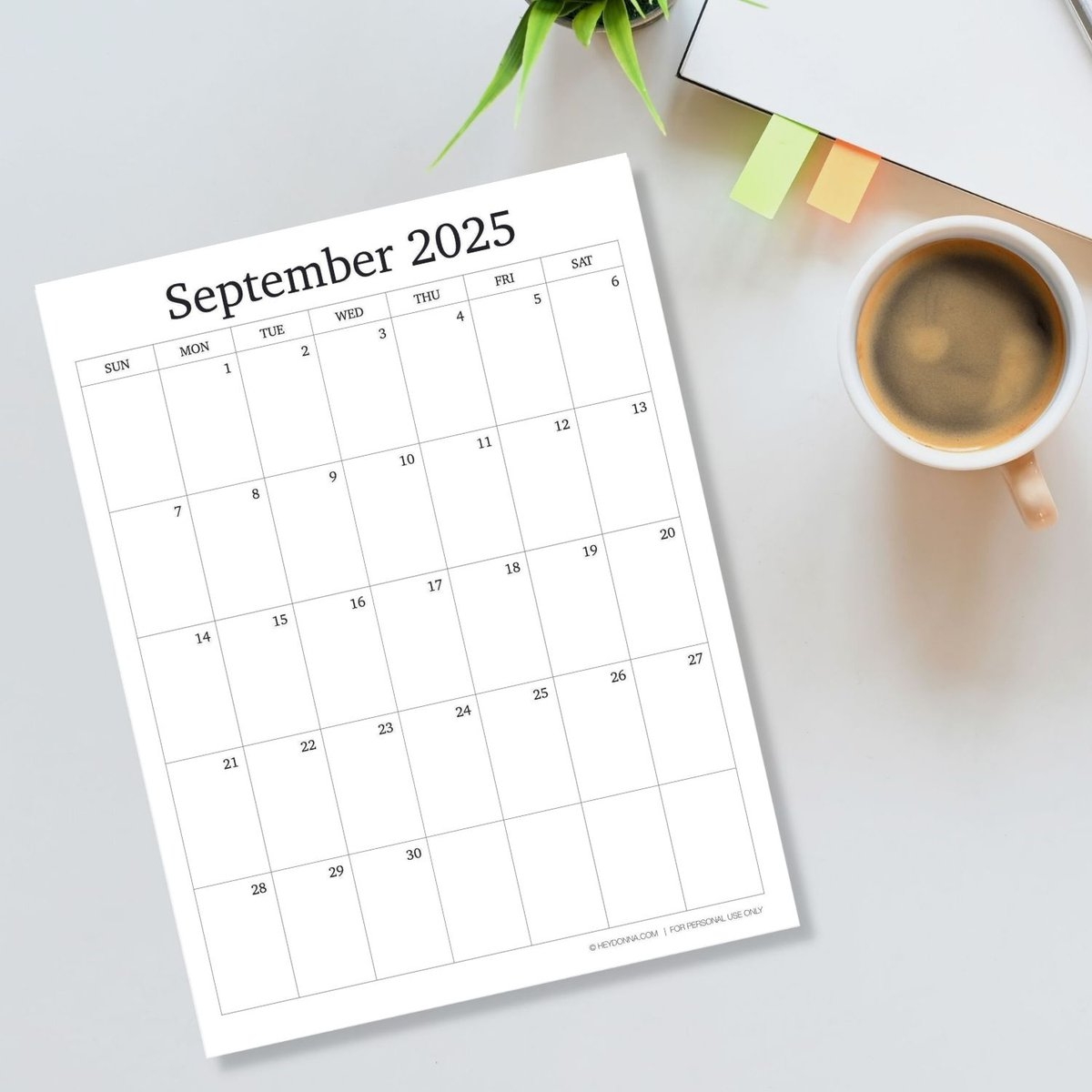 September Printable Calender