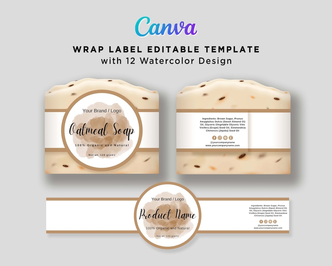 Printable Soap Label Organic Artisan Soap Label Custom Cigar Band Soap Label Cigar Soap Sleeves Label Editable Digital Template Canva Etsy