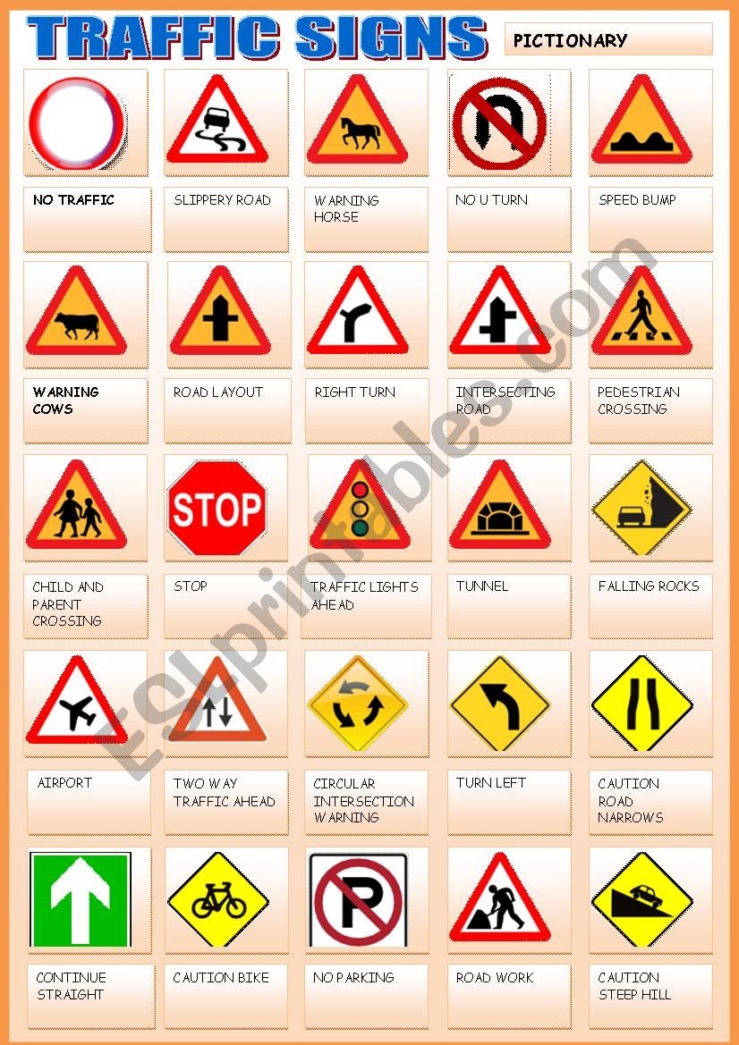 Printable Traffic Signs Worksheets Printable Traffic Signs Worksheets