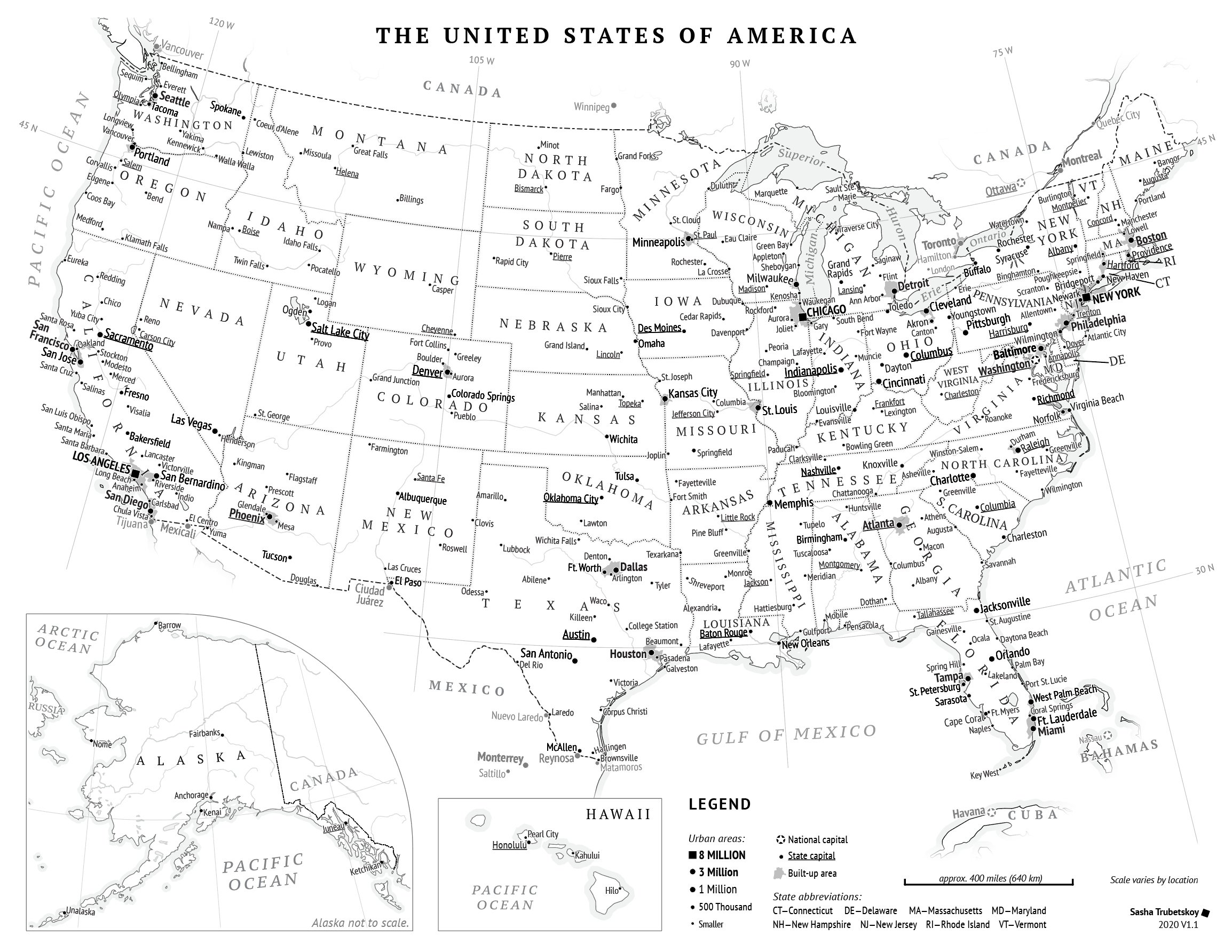 Outline Map Of Usa Printable