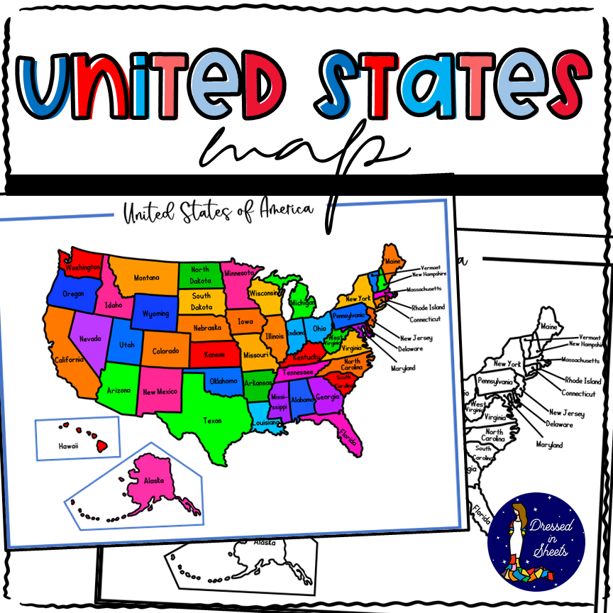 Map Of Usa States Printable