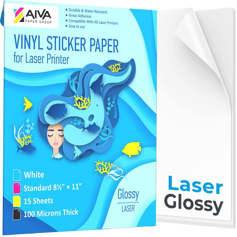 Printable Vinyl Sticker Paper For Laser Printer Glossy White 15 Self Adhe EBay