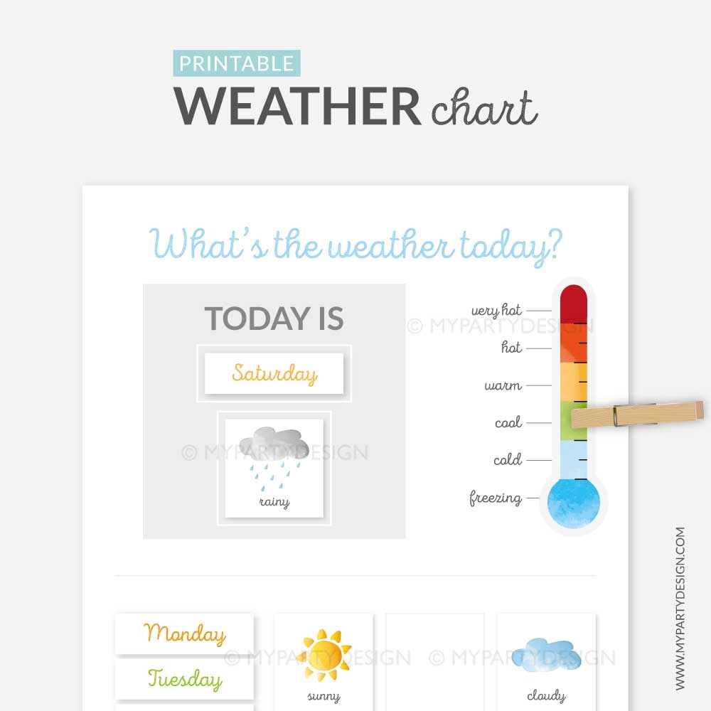 Printable Weather Chart Learning Printables My Party Design Printable Weather Chart Learning Printables My Party Design
