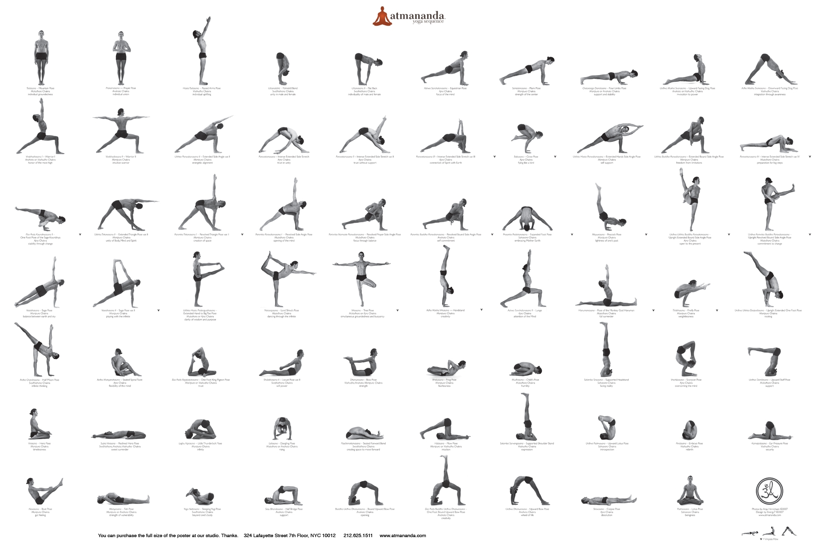 Printable Yoga Poses Chart Printable Party Favors