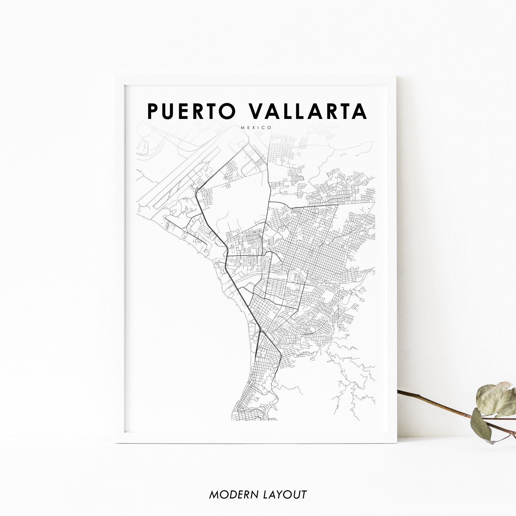 Puerto Vallarta Mexico Map Print Jalisco M xico Map Art Poster City Street Road Map Print Nursery Room Wall Office Decor Printable Map Etsy