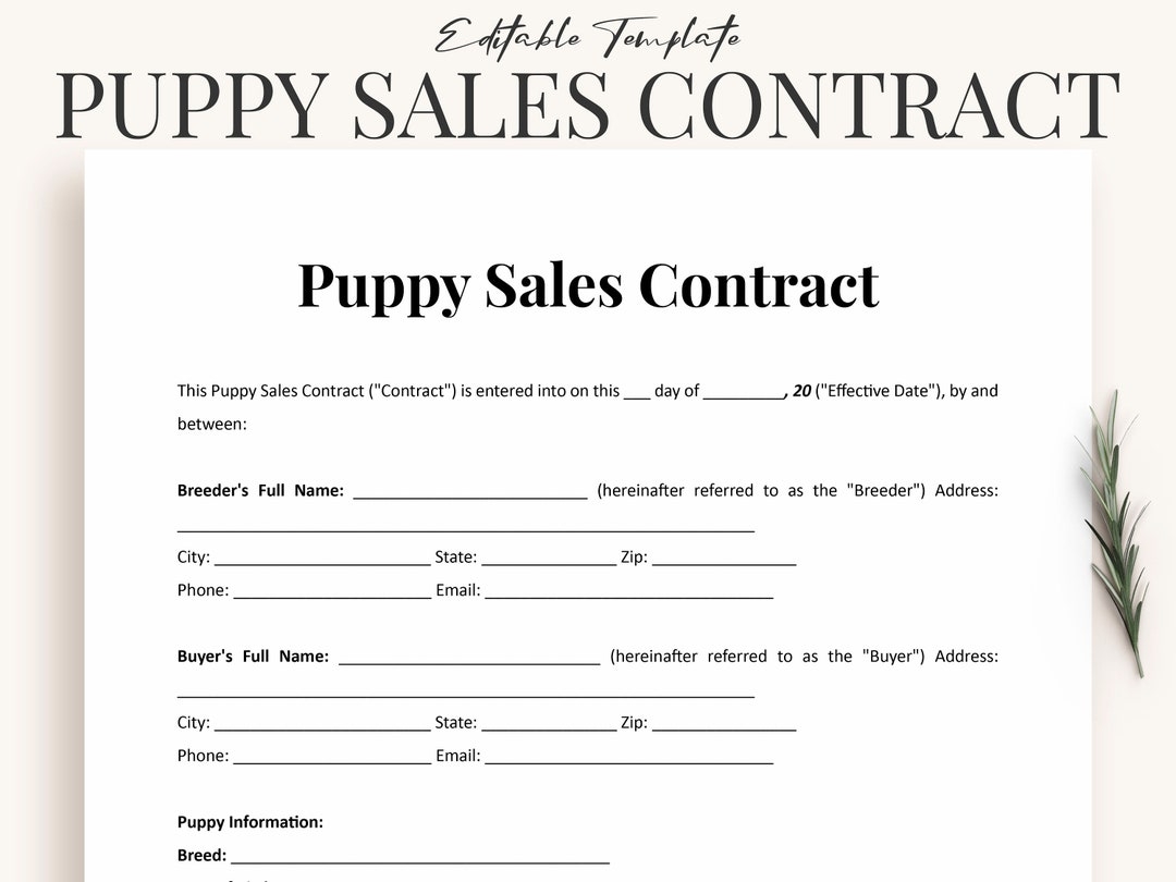 Puppy Sale Contract Template Word Printable Blank Puppy Contract Templates Breeder Puppy Adoption Puppy Buying Agreement Template PDF Etsy Puppy Sale Contract Template Word Printable Blank Puppy Contract Templates Breeder Puppy Adoption Puppy Buying Agreement Template PDF Etsy
