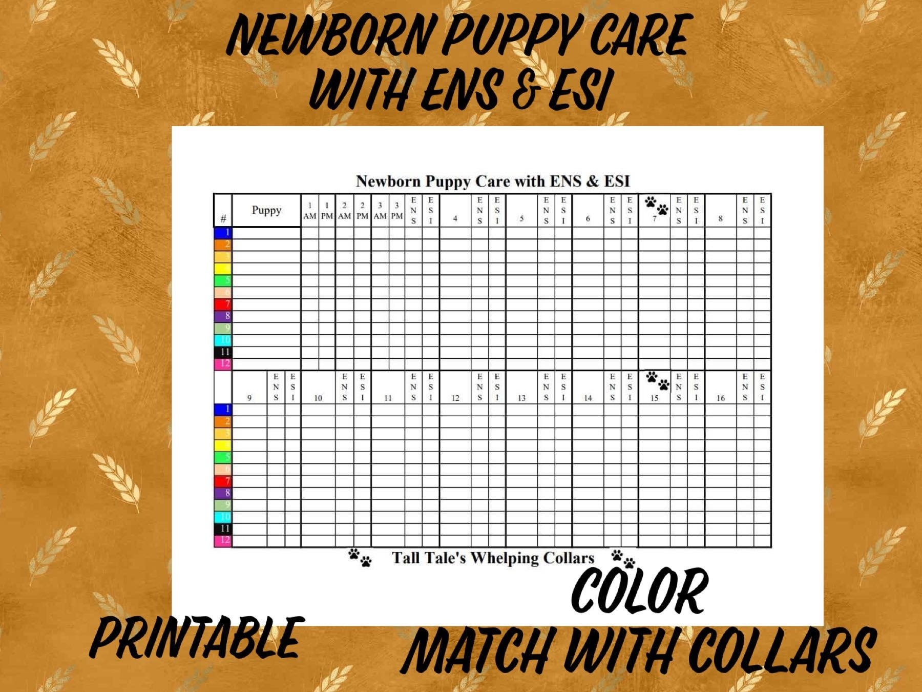 Free Puppy Weight Chart Printable