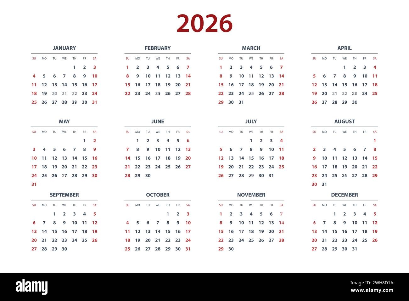 Printable Calendar Weekly 2026