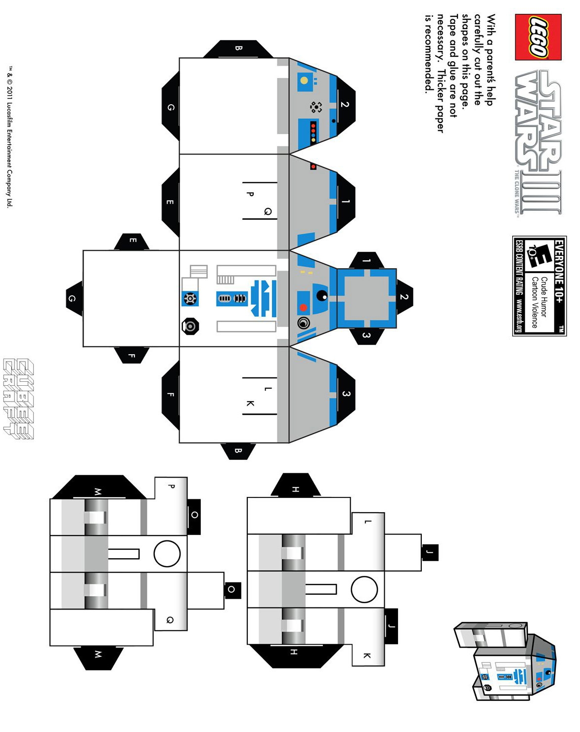 R2 D2 Paper Model Free Printable Paper Template