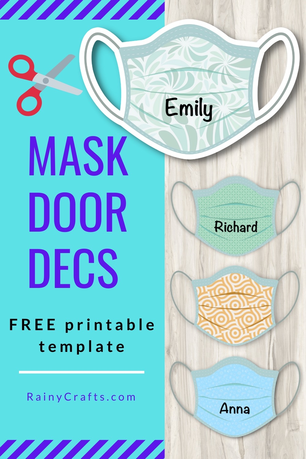 RA Door Decs Medical Mask Template Rainy Crafts