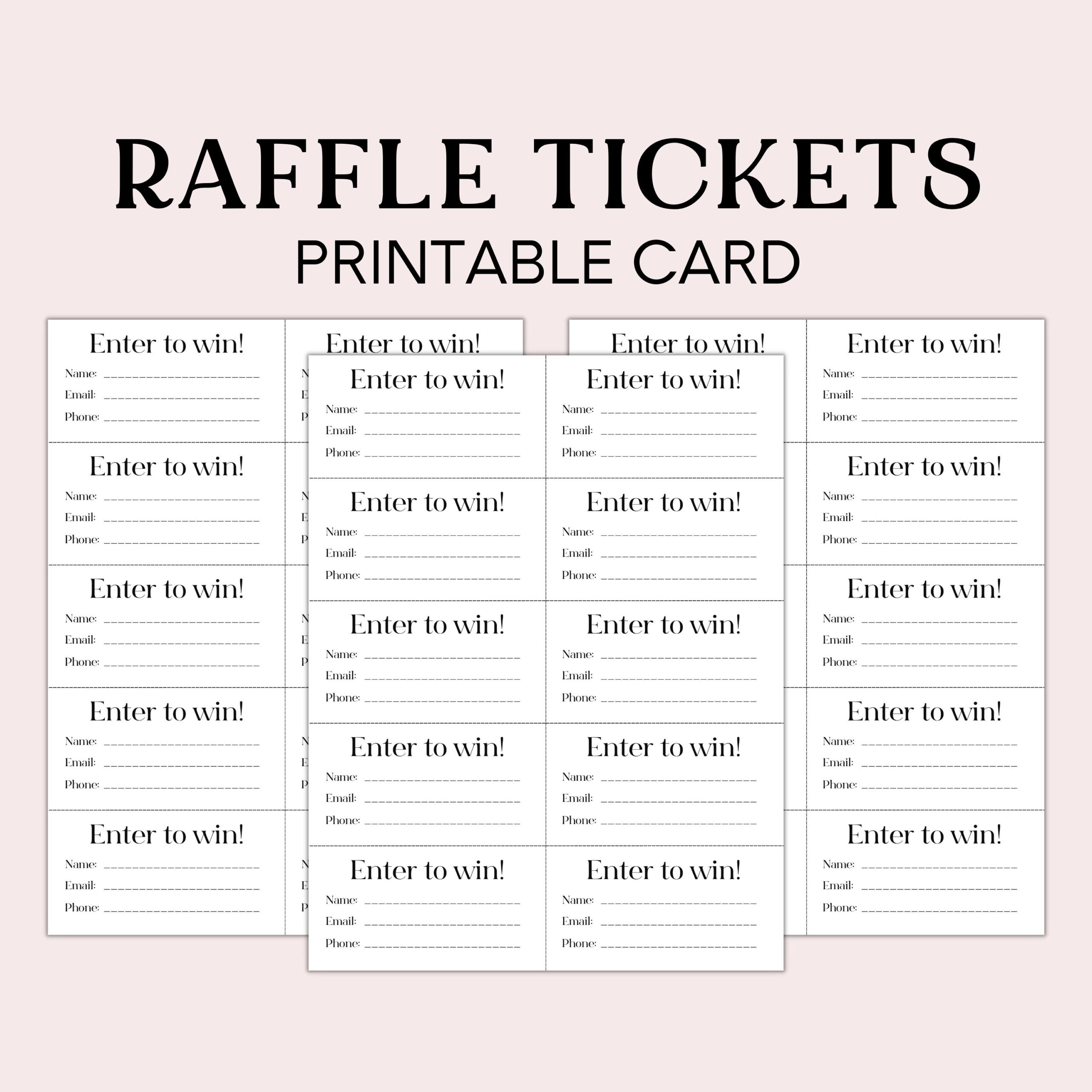 Free Printable Raffle Ticket Template Excel