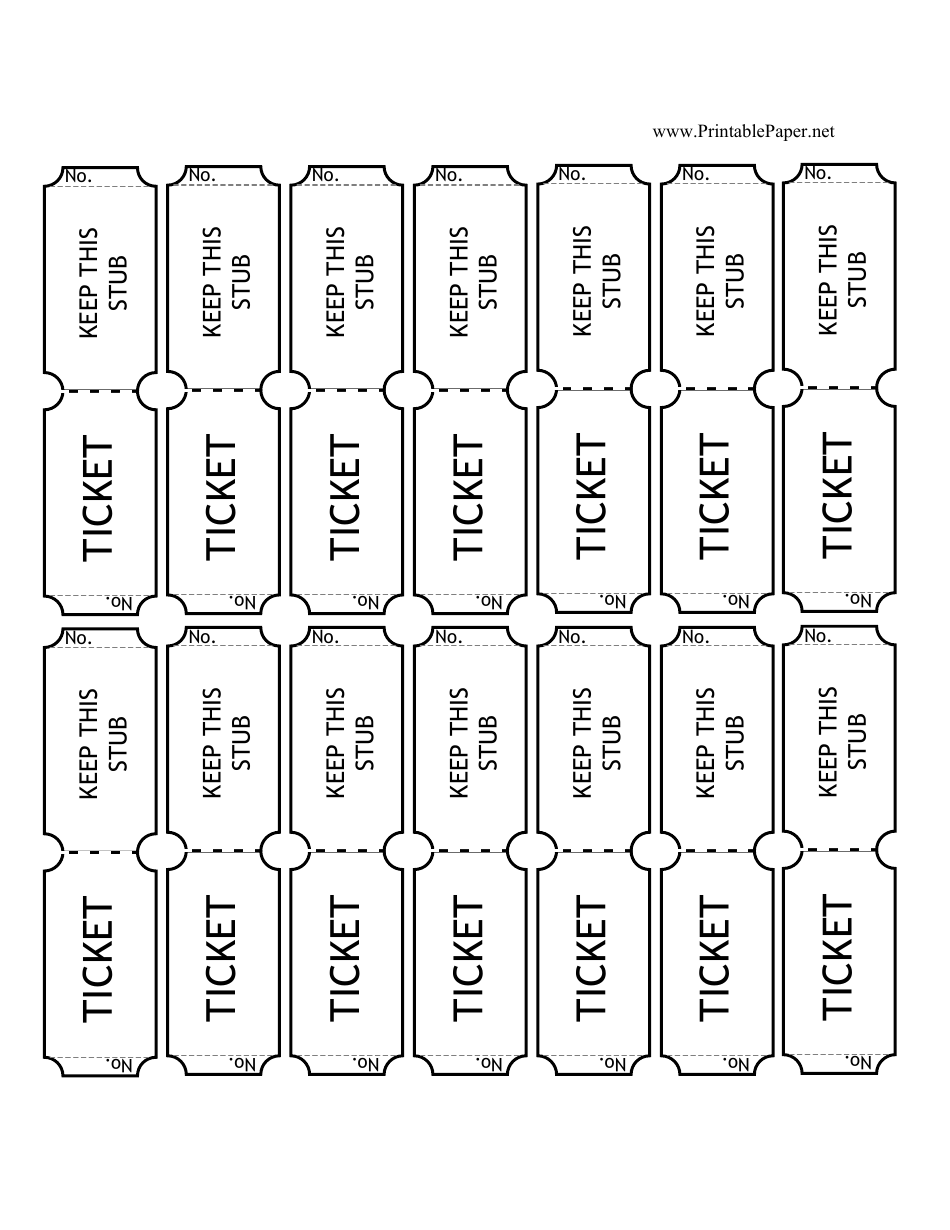 Raffle Ticket Template 14 Per Page Download Printable PDF Templateroller