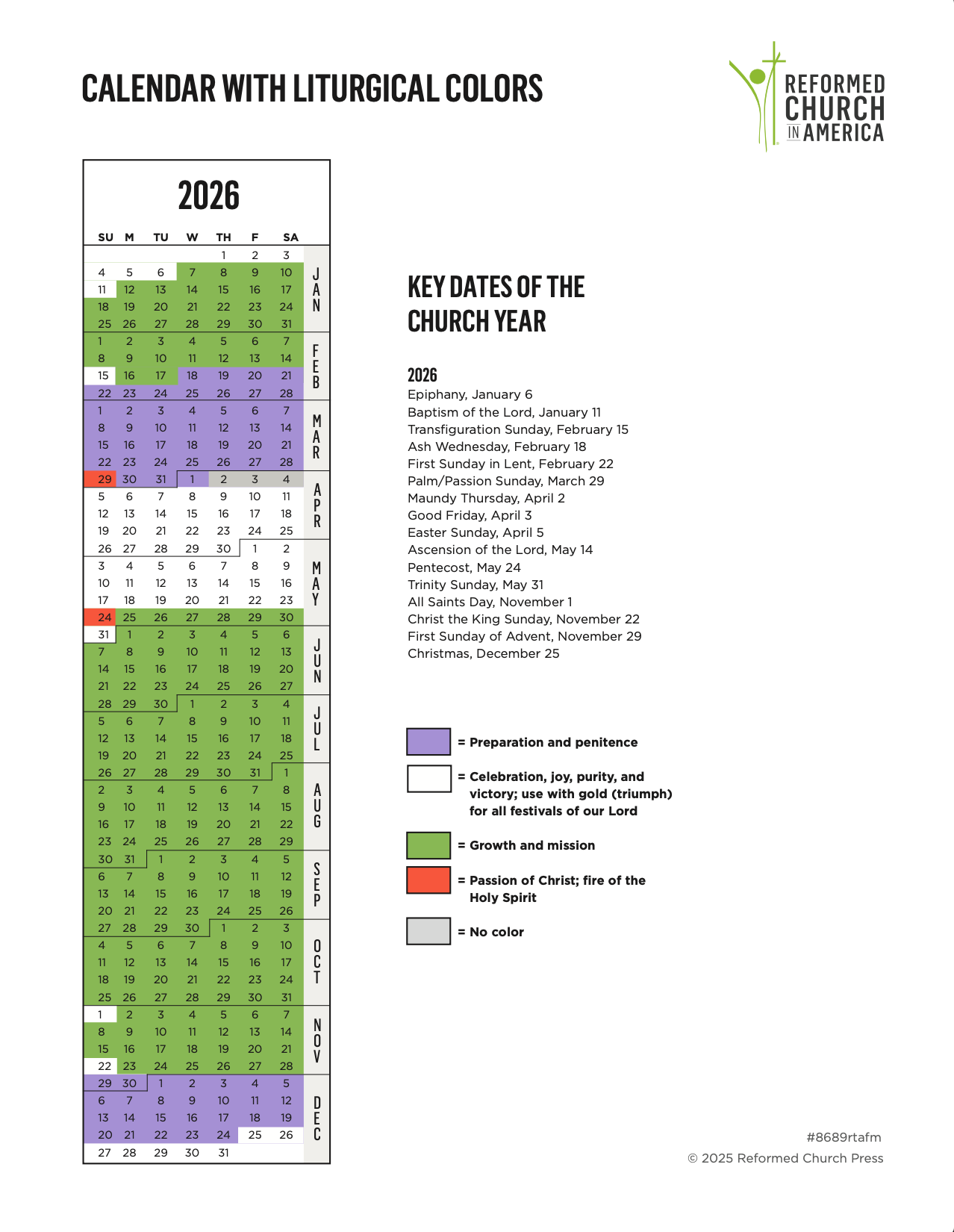 Free Printable Liturgical Calendar 2026 Pdf