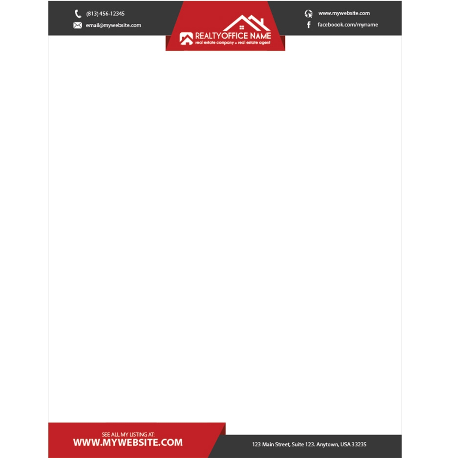 Real Estate Letterhead Template Realtor Letterhead Template