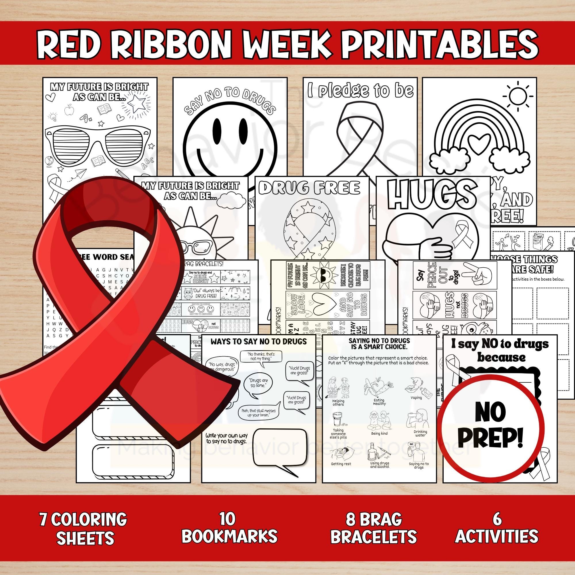 Red Ribbon Week Printables For Teachers Just Say No To Drugs No 