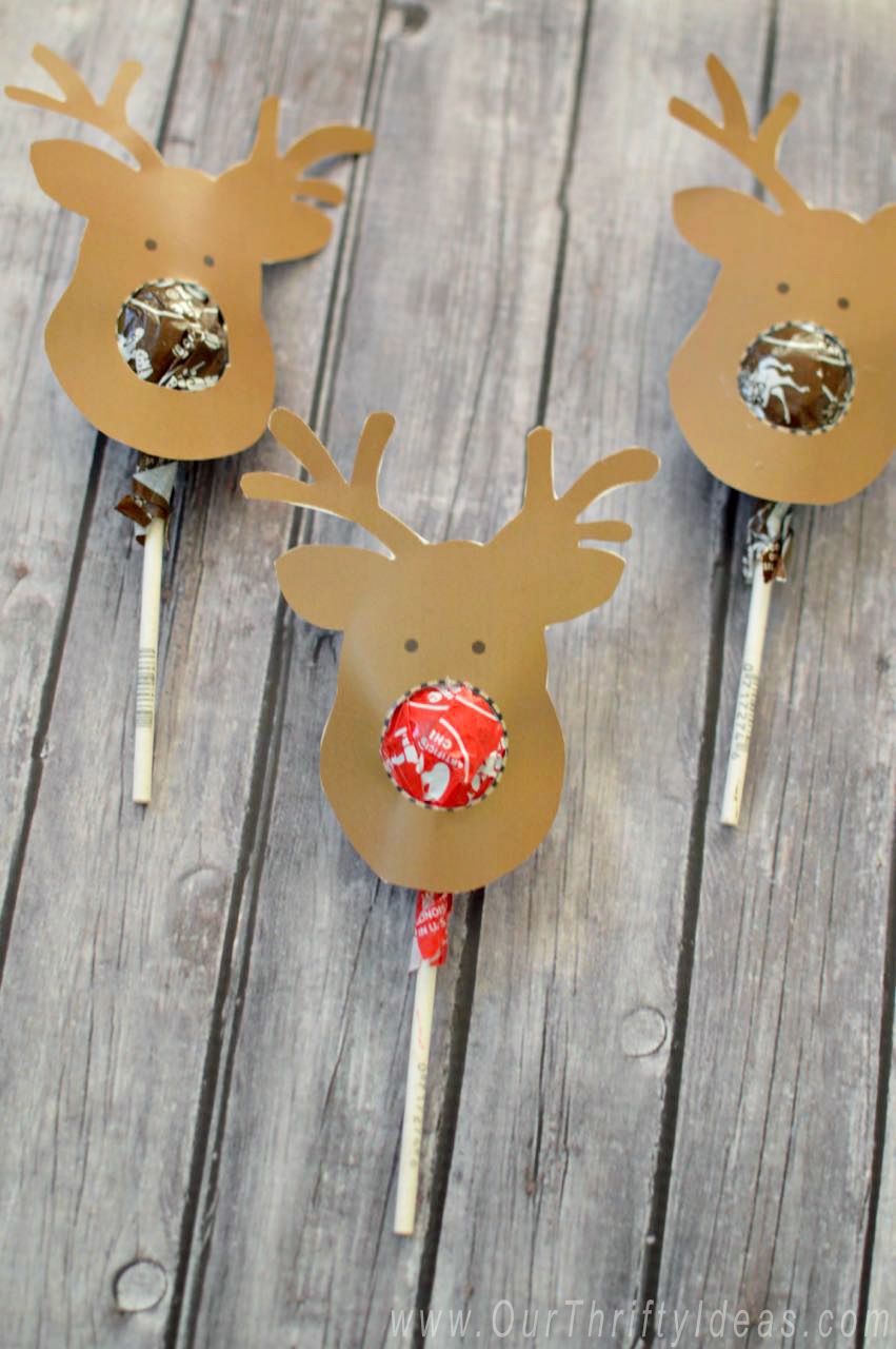Reindeer Suckers Free Printable Kids Gift Our Thrifty Ideas