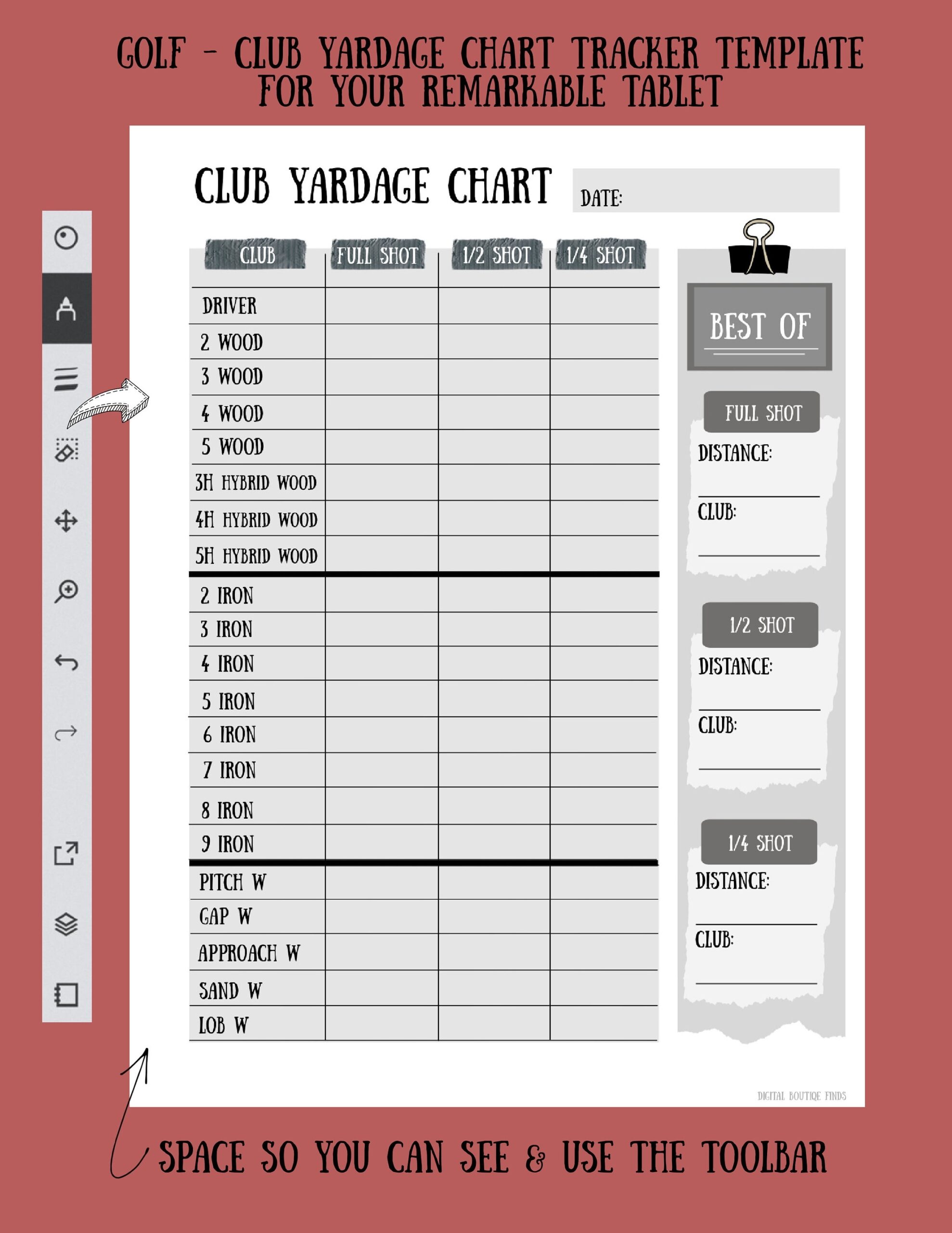 Remarkable Golf Club Yardage Chart Template Etsy Remarkable Golf Club Yardage Chart Template Etsy