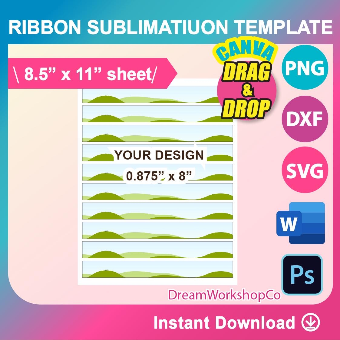 Ribbon Sublimation Template SVG DXF Canva Ms Word Docx Png Psd 8 5x11 Size Sheet Printable Etsy Ribbon Sublimation Template SVG DXF Canva Ms Word Docx Png Psd 8 5x11 Size Sheet Printable Etsy