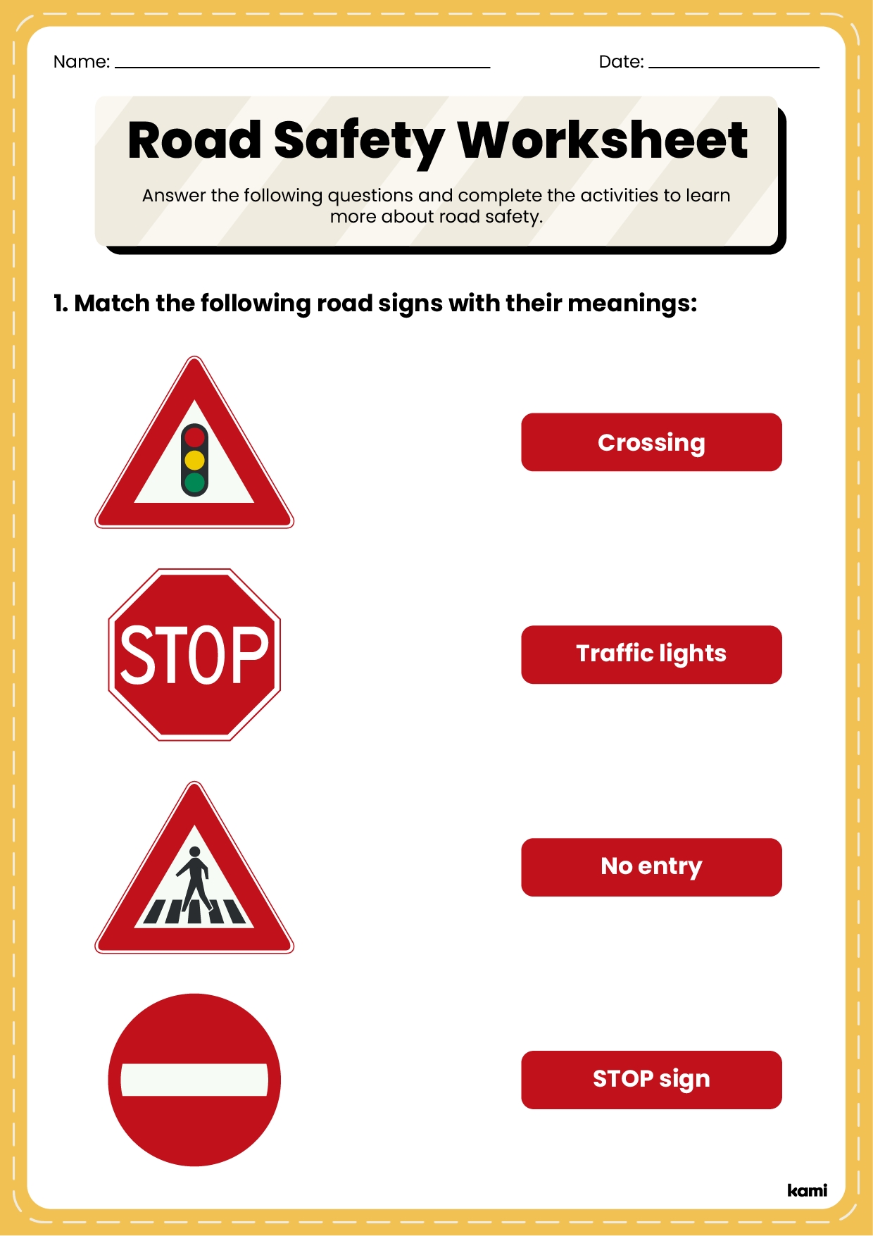 Road Safety Worksheet For Teachers Perfect For Grades 10th 11th Worksheets Library