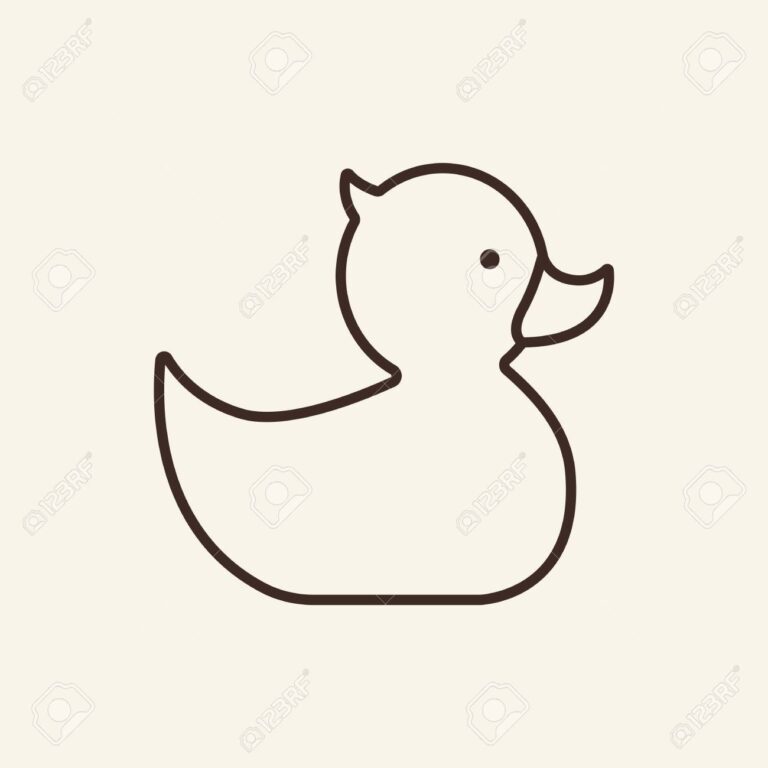 Rubber Duck Icon Template Vector Education Concept Toy Design 