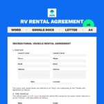 RV Rental Agreement Short Term Rental RV Camper Word 4 Page Template Etsy