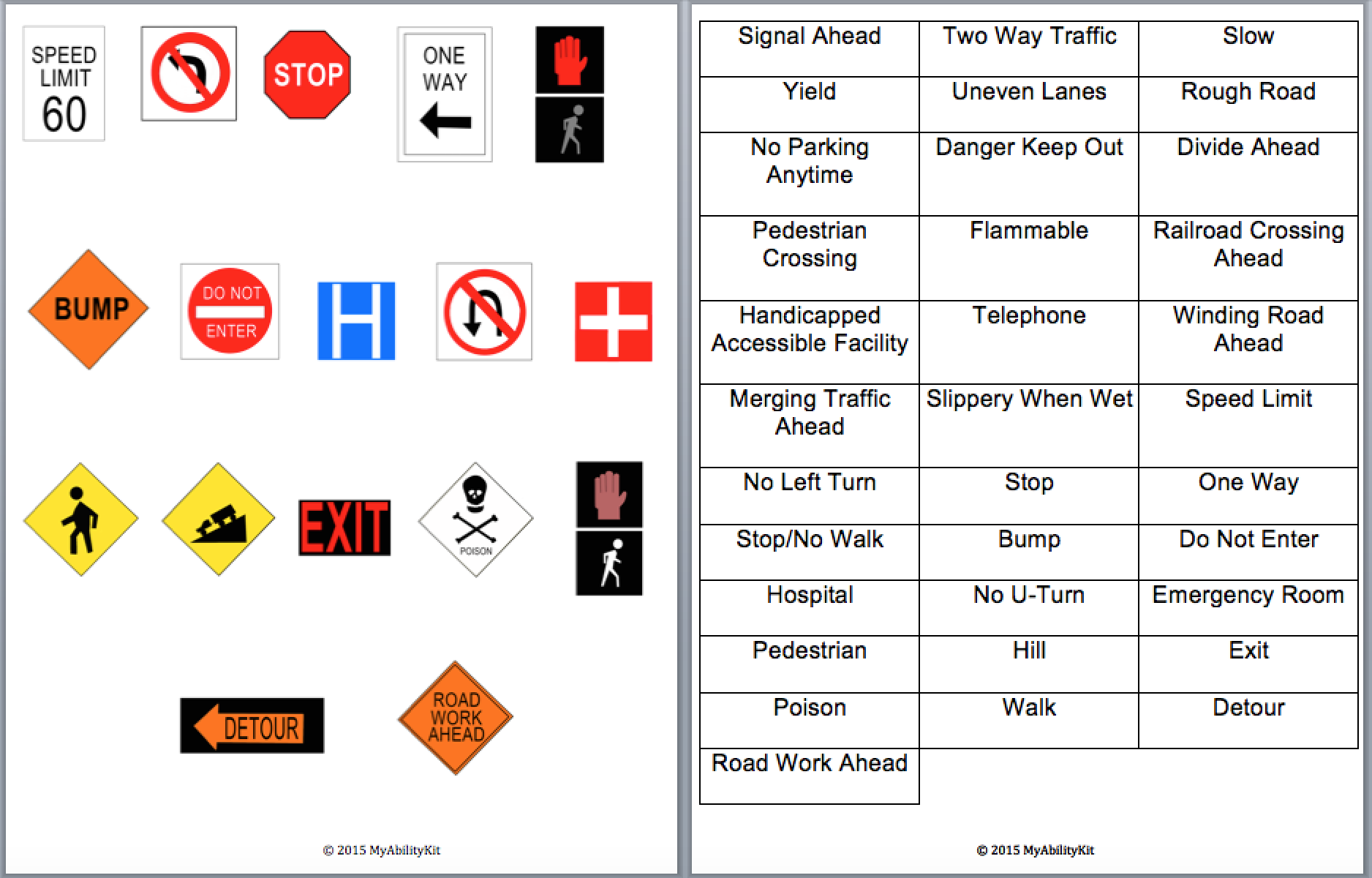 Safety Signs MyAbilityKit Autism Resources Safety Signs MyAbilityKit Autism Resources