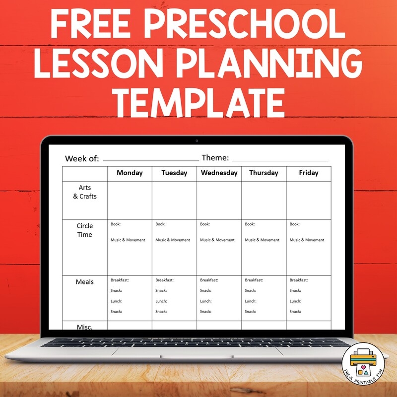 Free Printable Preschool Lesson Plans Template