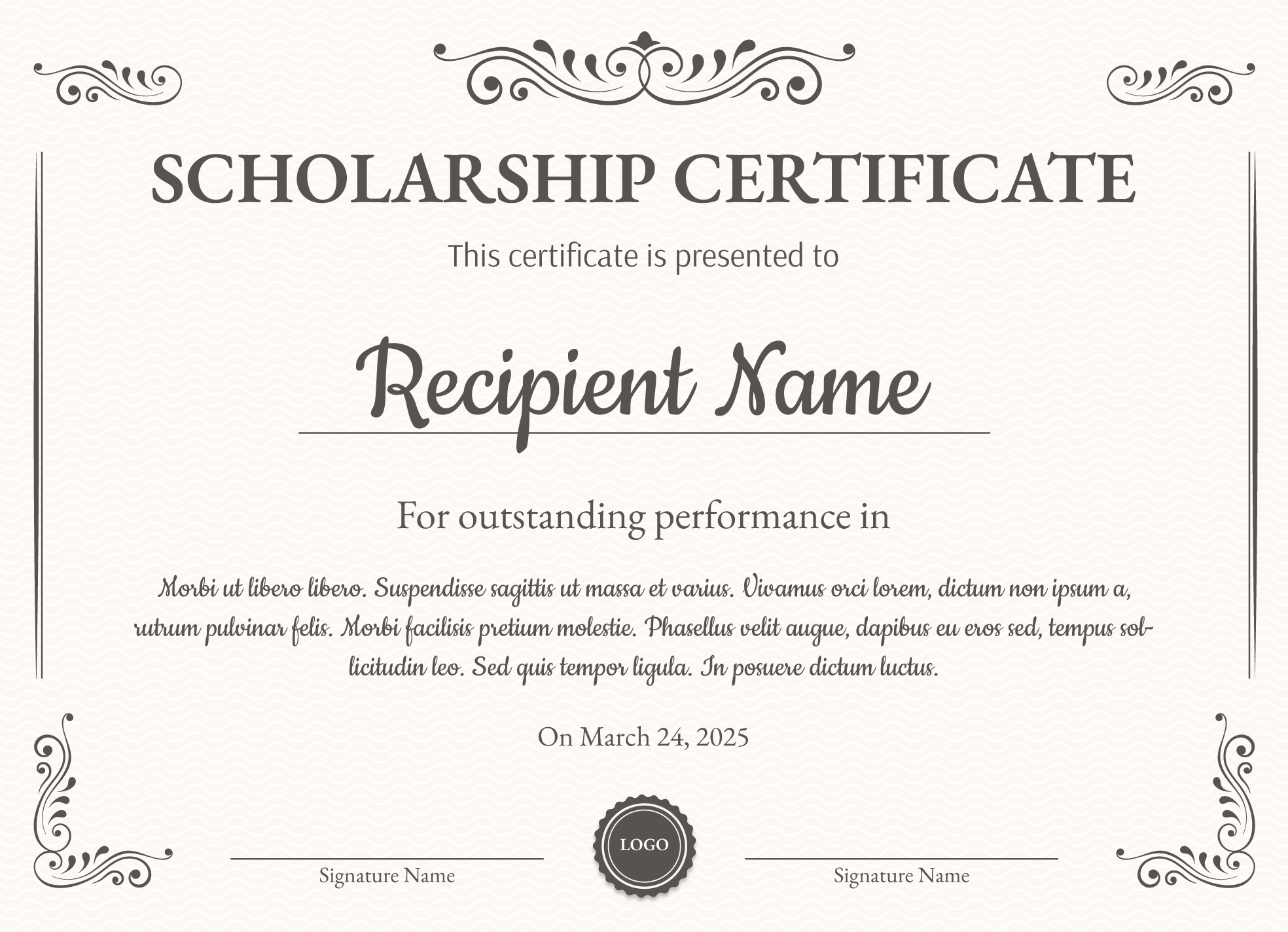 Scholarship Certificate Free Google Docs Template Gdoc io