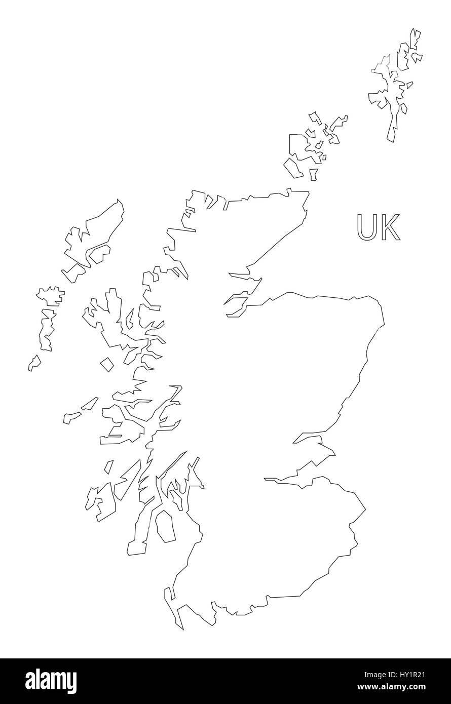 Scotland Map Outline Hi res Stock Photography And Images Alamy