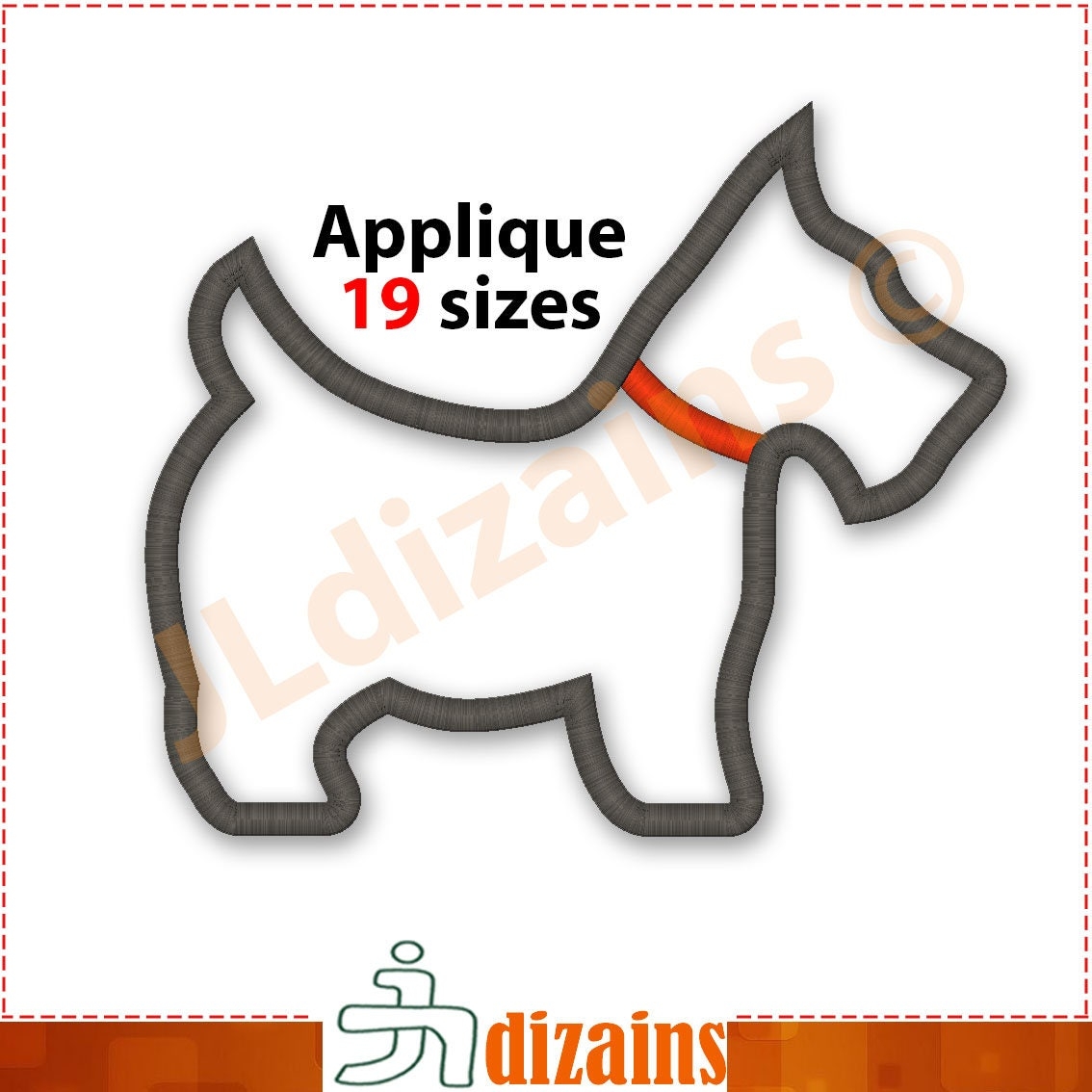 Scotty Applique Design Scottie Dog Embroidery Design Scottie Dog 