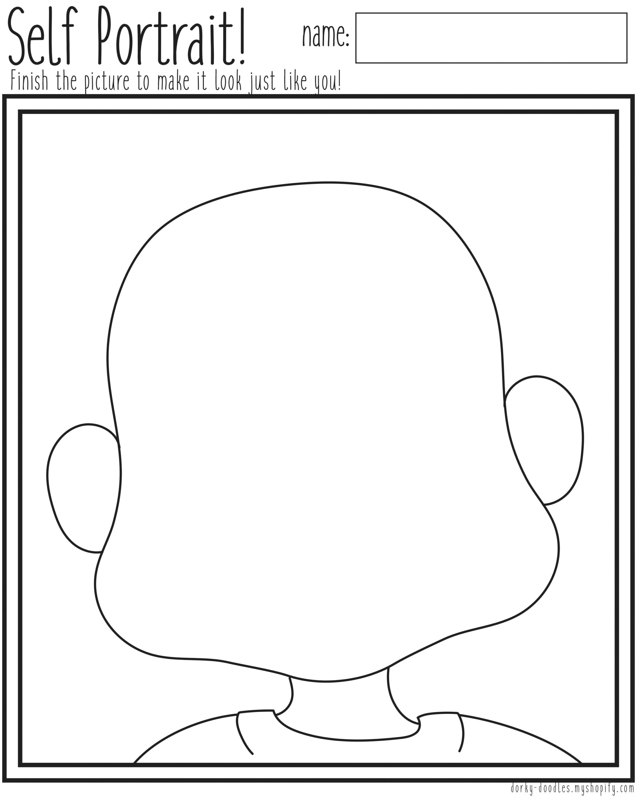 Self Portrait Printable Worksheet Dorky Doodles Worksheets Library