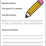 Sentence Writing Practice Worksheets Kindergarten