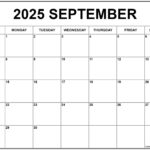 September 2025 Calendar Free Printable Calendars