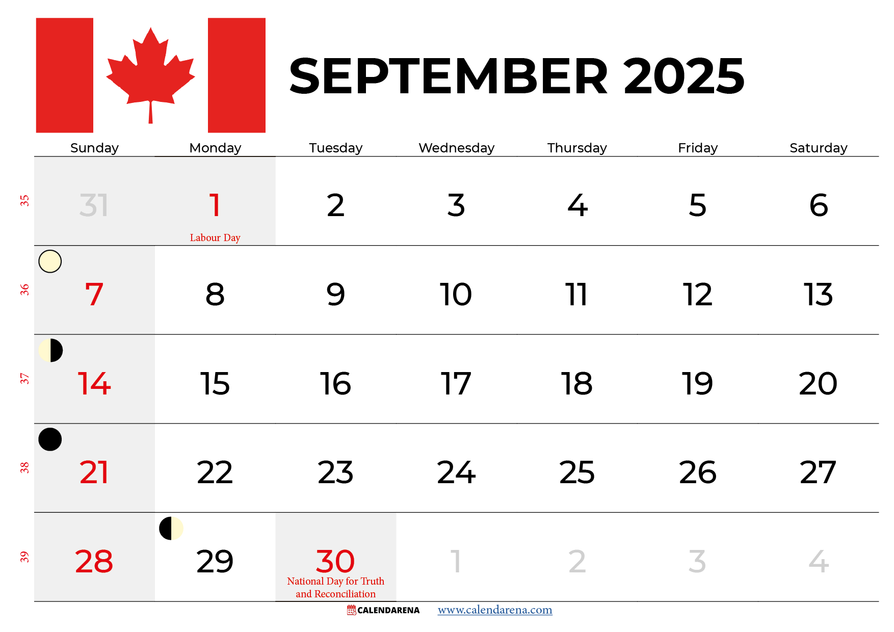 September Calendar 2025 With Holidays