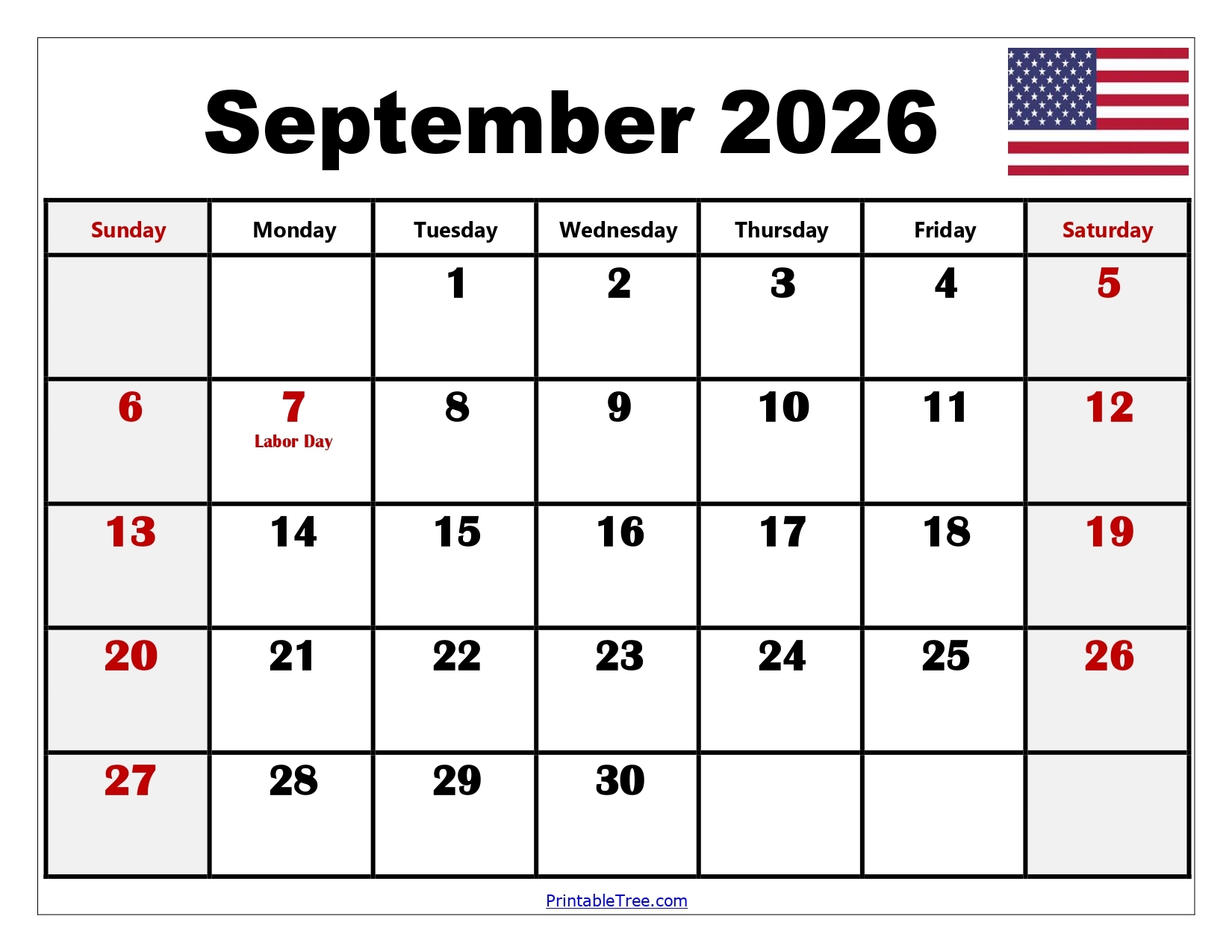 September 2026 Calendar Printable PDF With HolidaysTemplates September 2026 Calendar Printable PDF With HolidaysTemplates