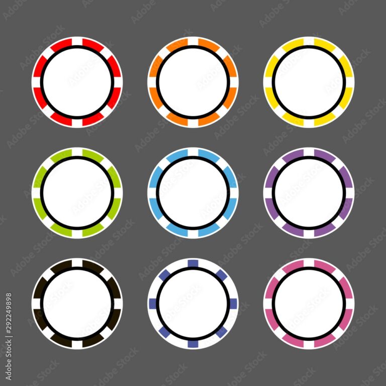 Set Of Template Casino Chips Top View Sample Vector Poker Chip Icon Stock Vector Adobe Stock
