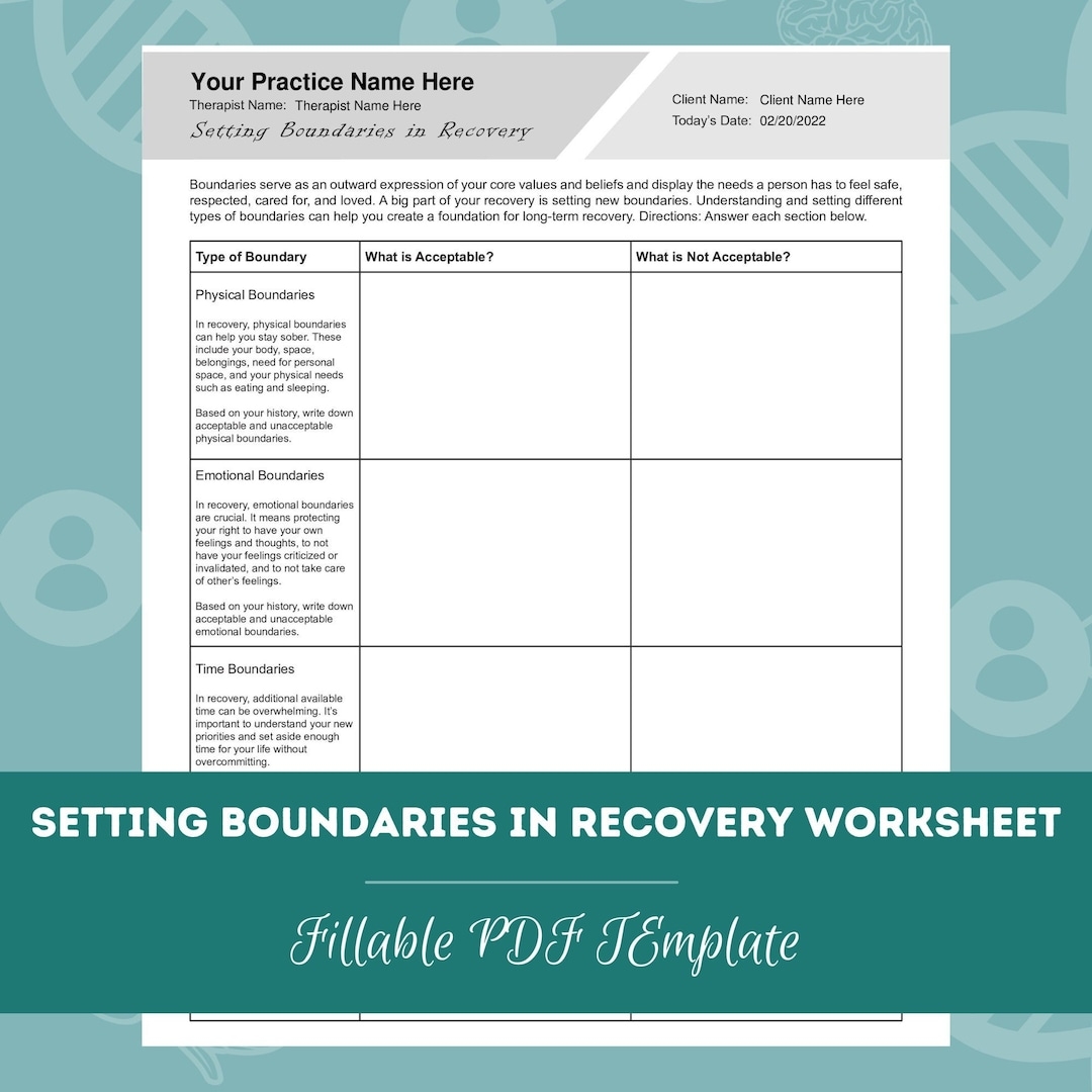 Printable Recovery Worksheets Pdf