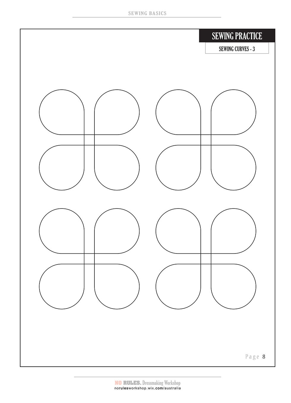 Sewing Machine Practice Printable WORKSHEETS