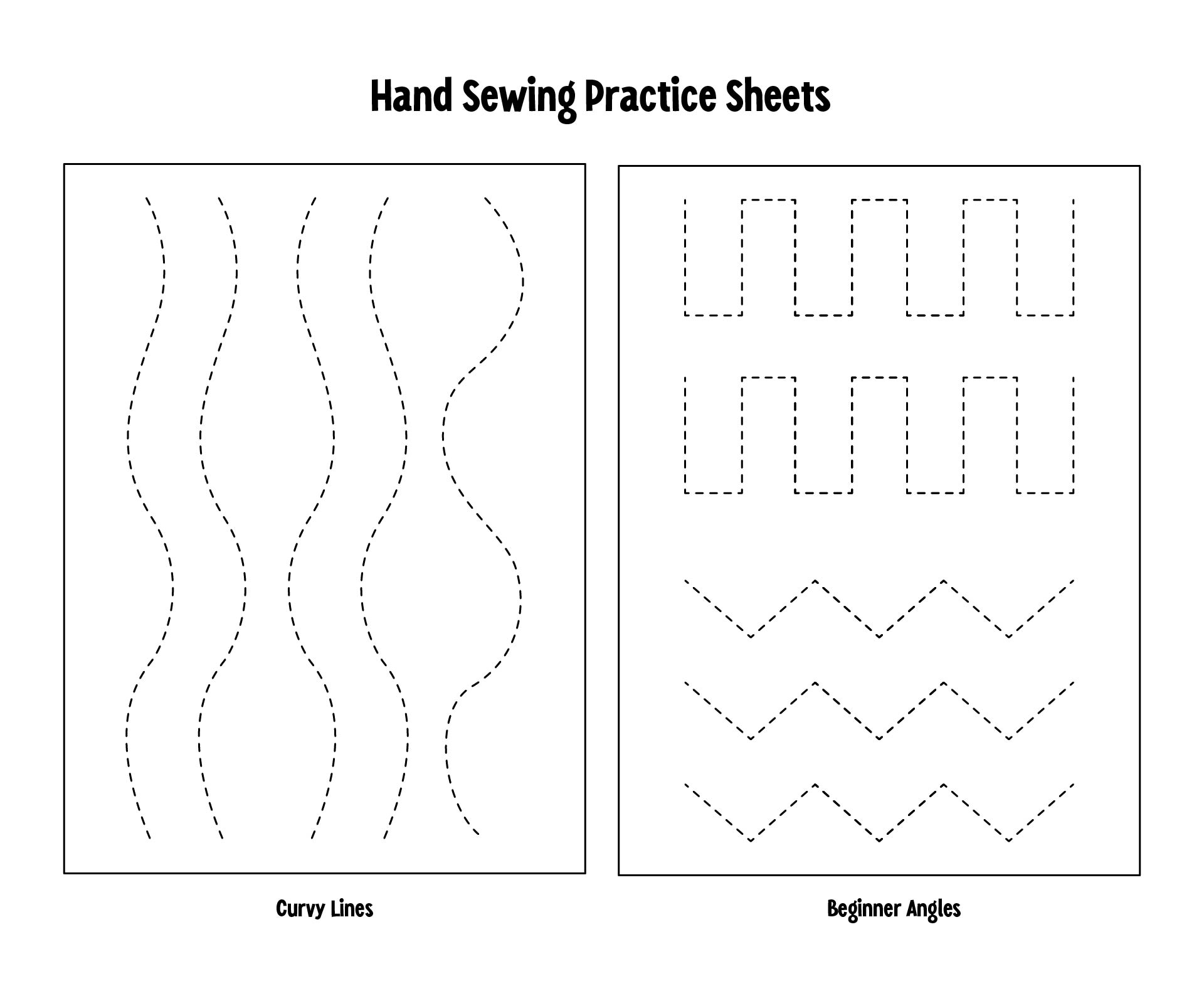 Free Printable Sewing Practice Sheets