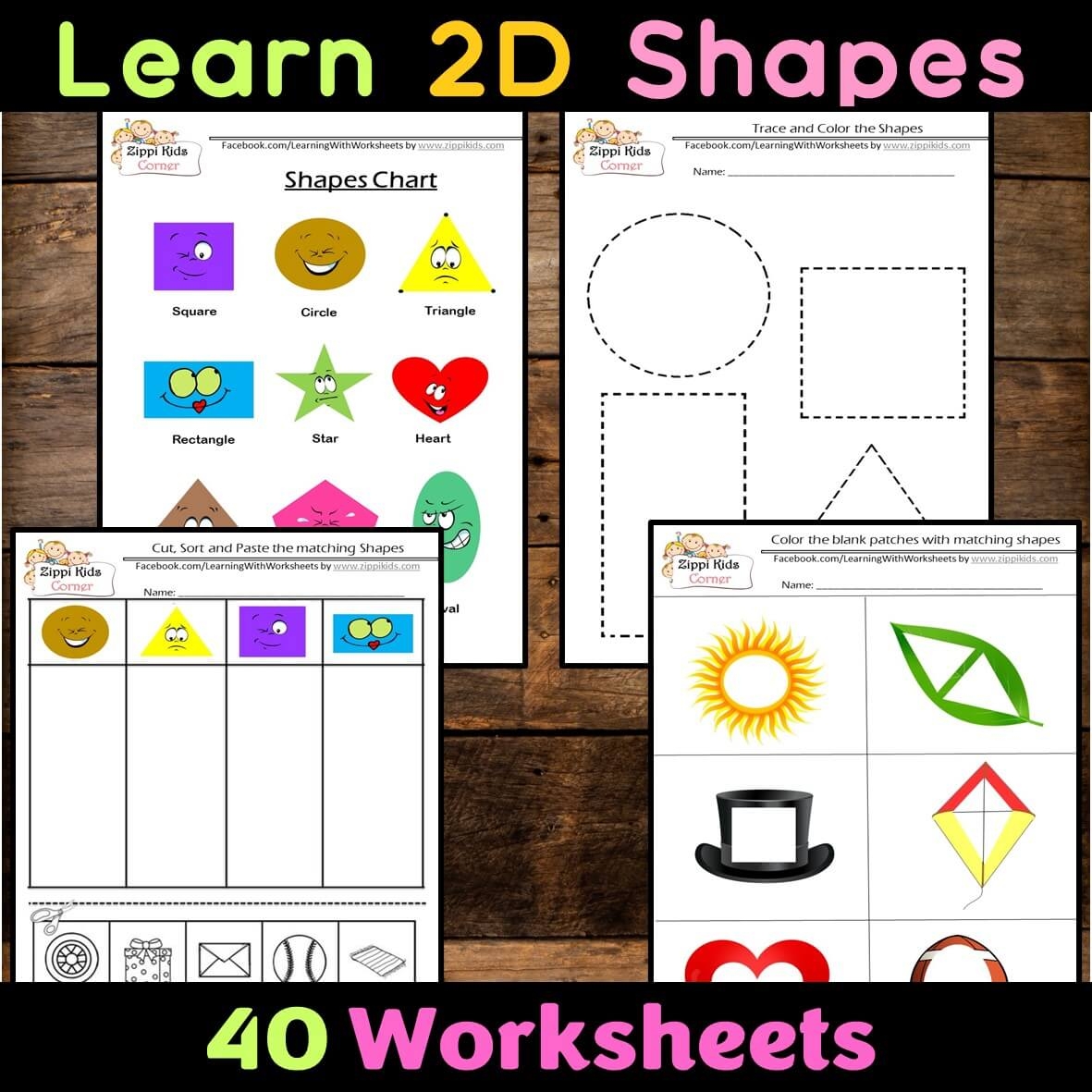 Shapes Recognition Worksheets Bundle