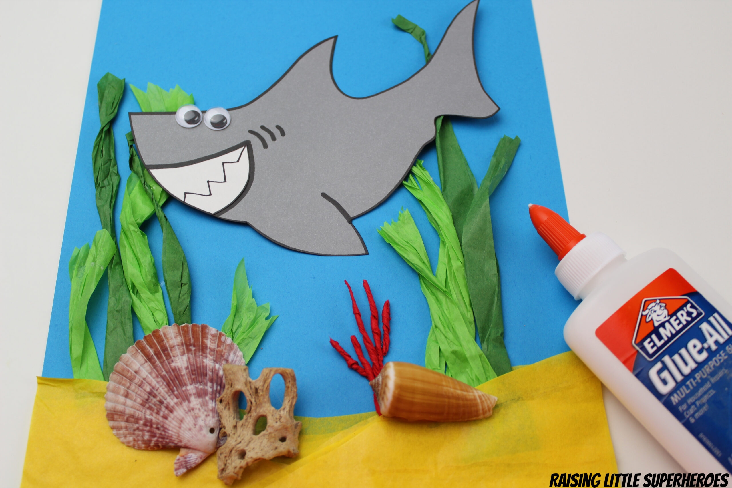Shark Craft For Kids with Free Printable Template 