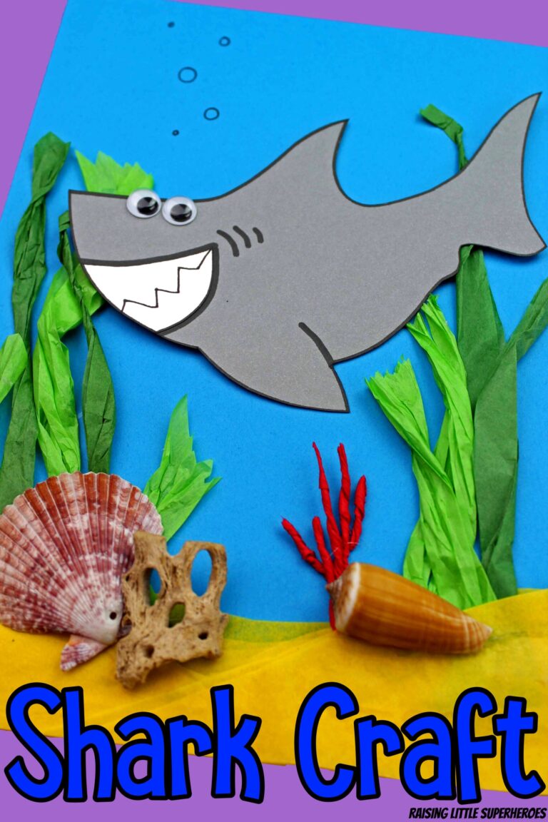 Shark Craft For Kids with Free Printable Template 