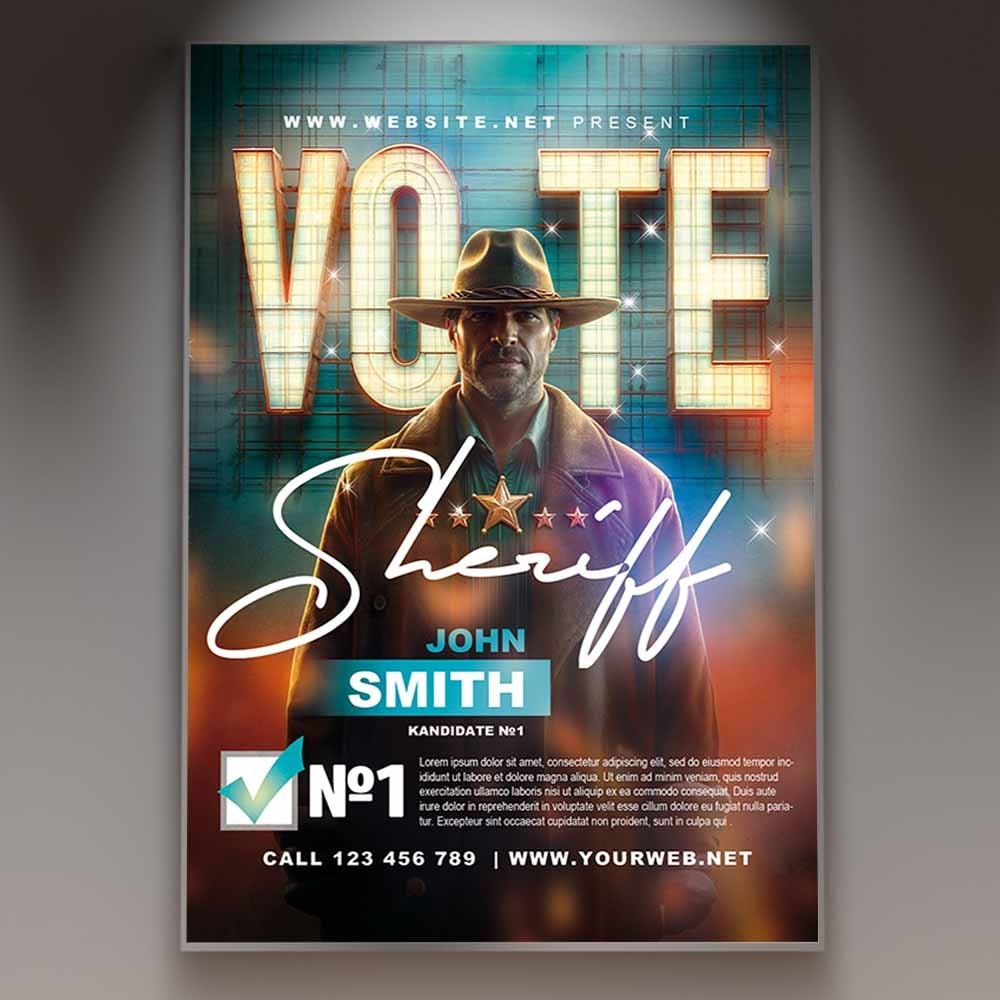 Sheriff Vote 2024 Card Printable PSD Template PSDmarket